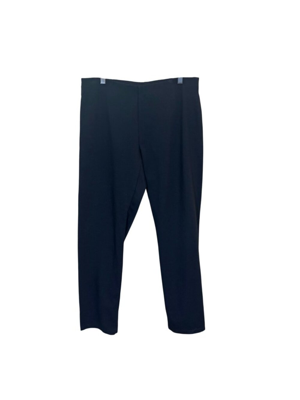 Eileen Fisher Black Flat Waist Pull On Mid Rise Pants Large Petite